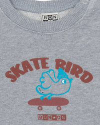 Skatebird Smily cotton sweatshirt - Heather grey