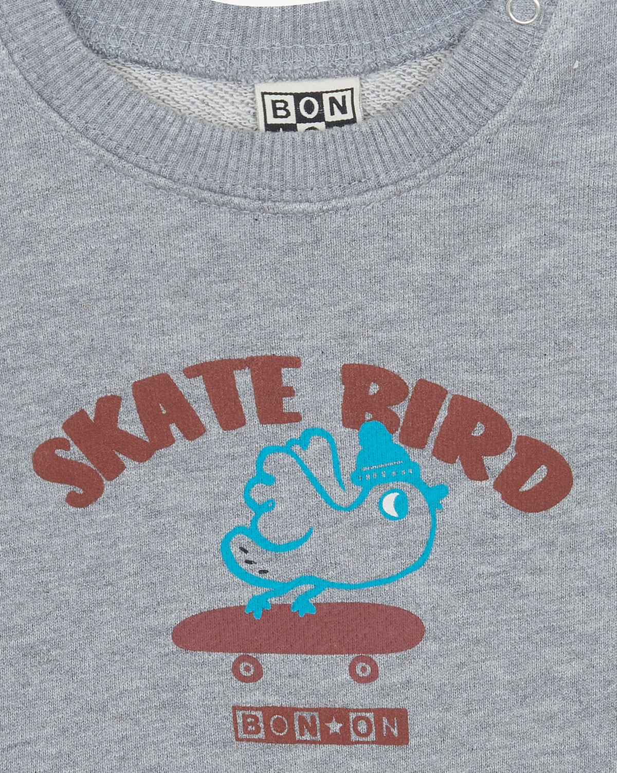 Skatebird Smily cotton sweatshirt - Heather grey