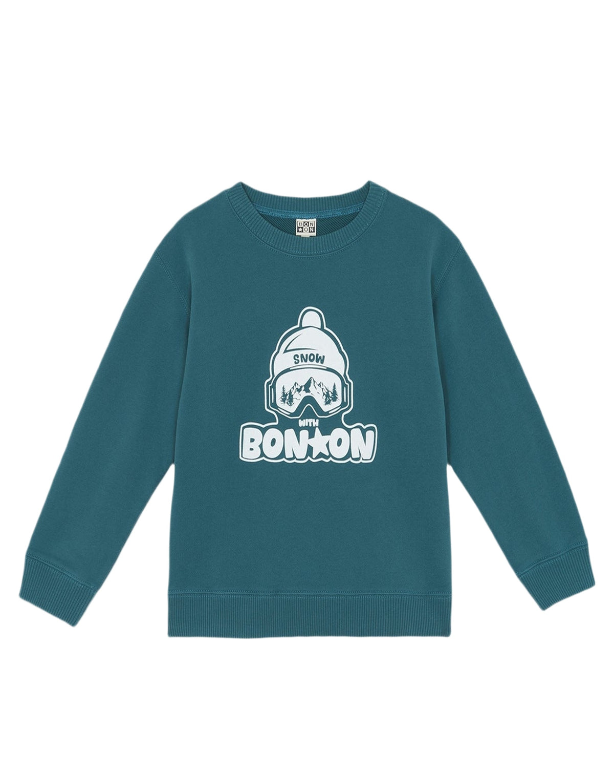 Smile Snow cotton sweatshirt - Blue Lake