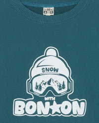 Smile Snow cotton sweatshirt - Blue Lake