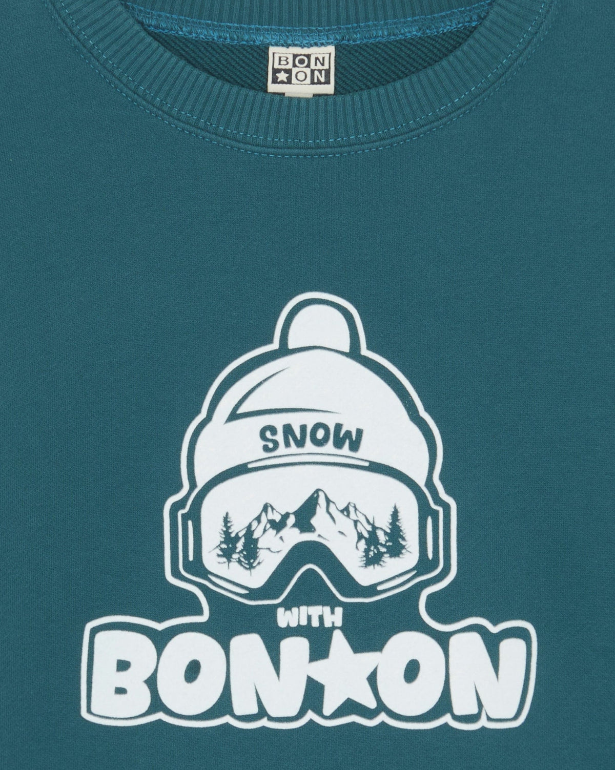 Smile Snow cotton sweatshirt - Blue Lake