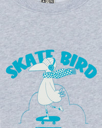 Sweatshirt Smile Skatebird en coton - Gris Chine