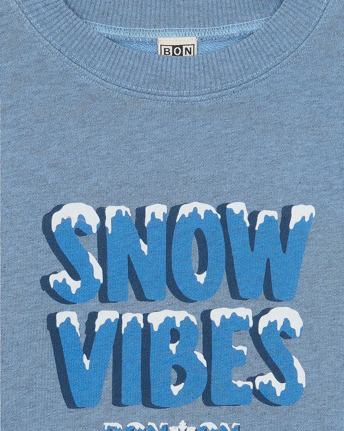 Sweatshirt Smile Mountain en coton - Bleu Givre