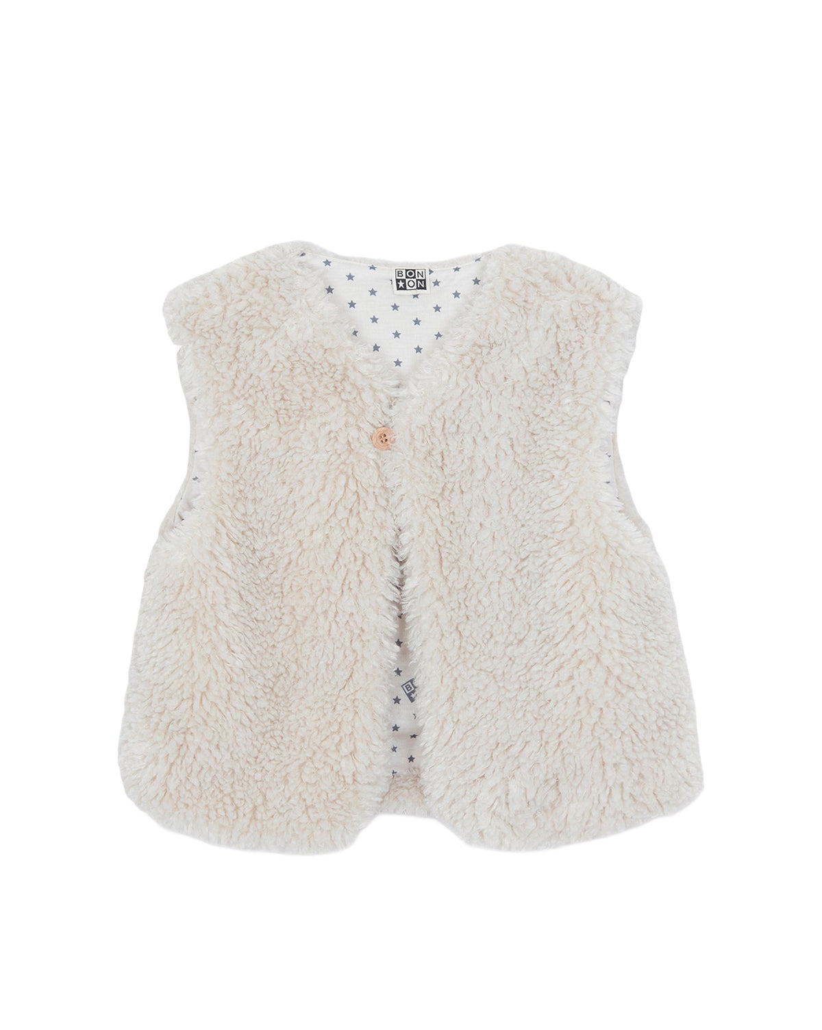 Beti Sherpa sleeveless jacket - Ecru Bonton