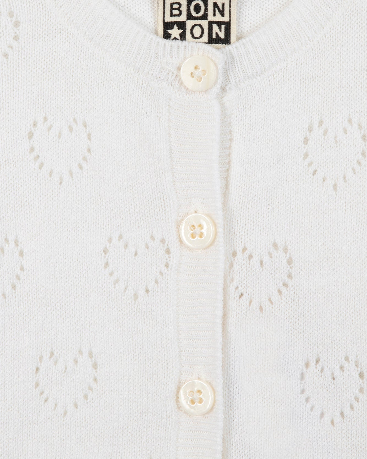 Lilet Coeur cotton cardigan - Ecru Bonton