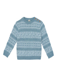 Loustic Poilu cotton jumper - Frost Blue