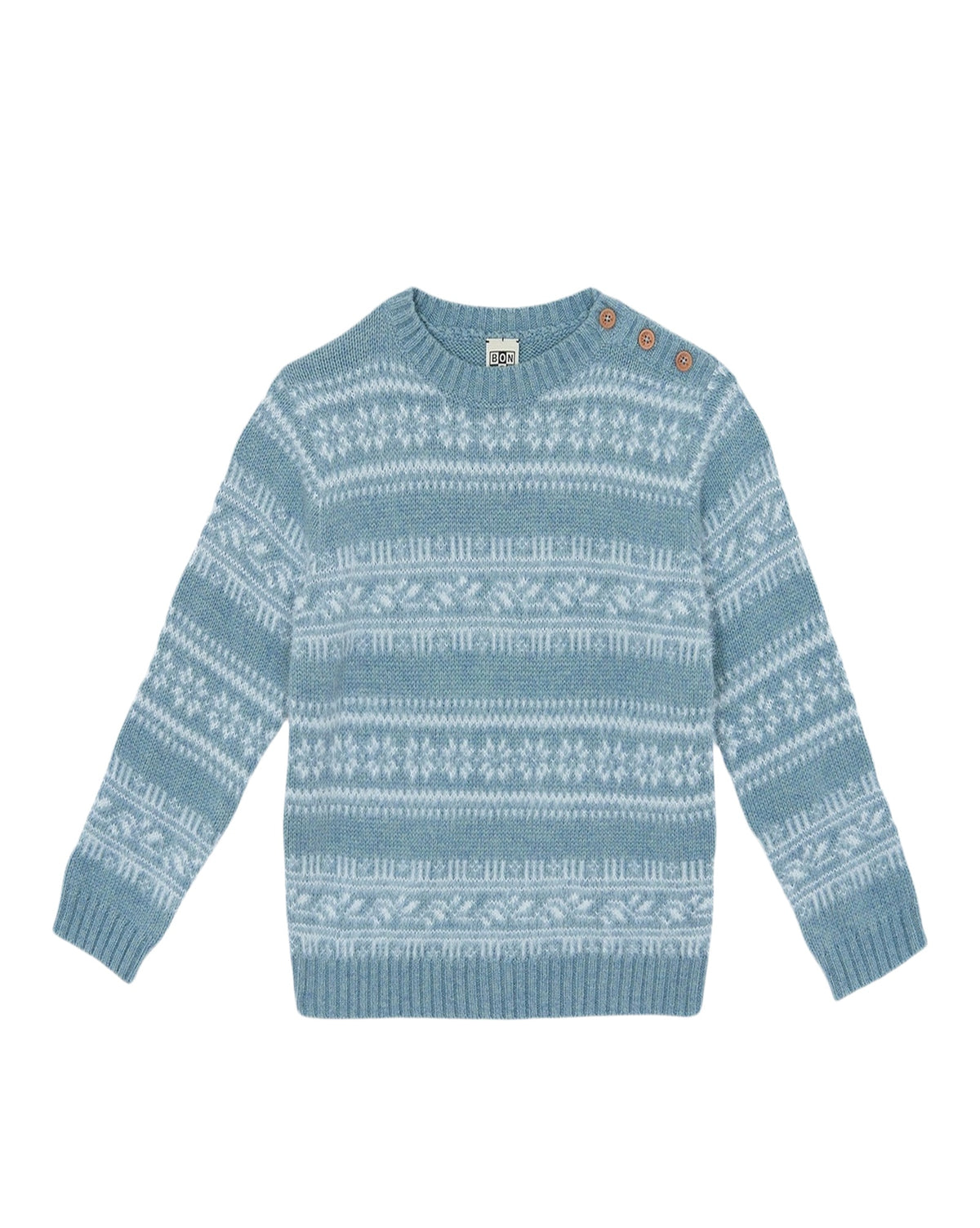 Loustic Poilu cotton jumper - Frost Blue