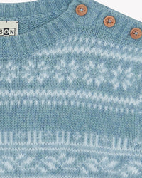 Loustic Poilu cotton jumper - Frost Blue