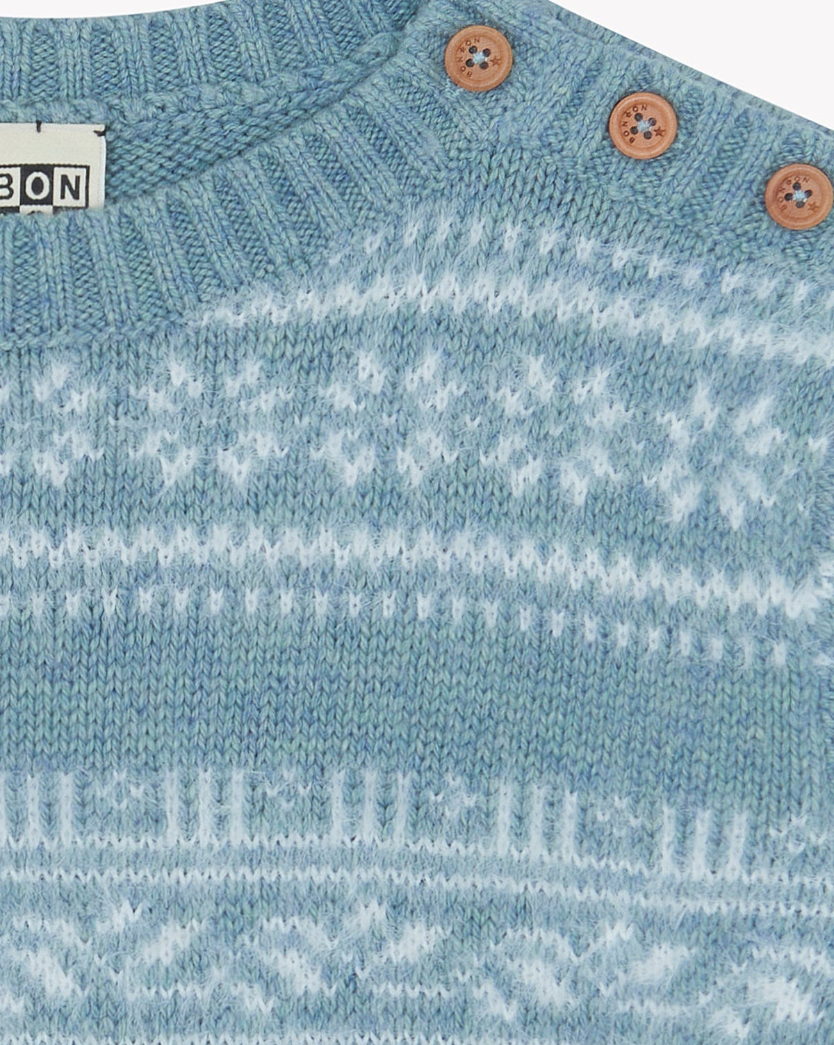 Loustic Poilu cotton jumper - Frost Blue