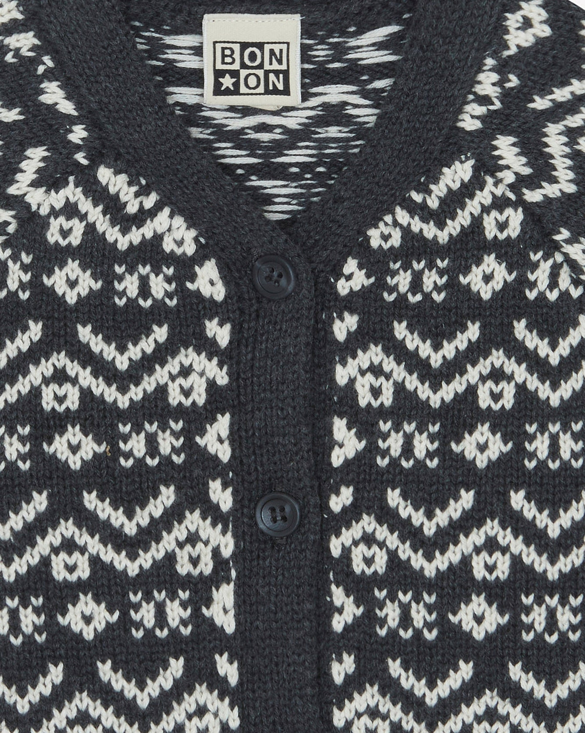 Cardigan Mozza en coton - Carbone