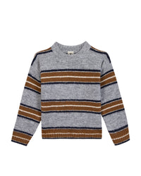 Milton Stripes Jumper - Charcoal Grey