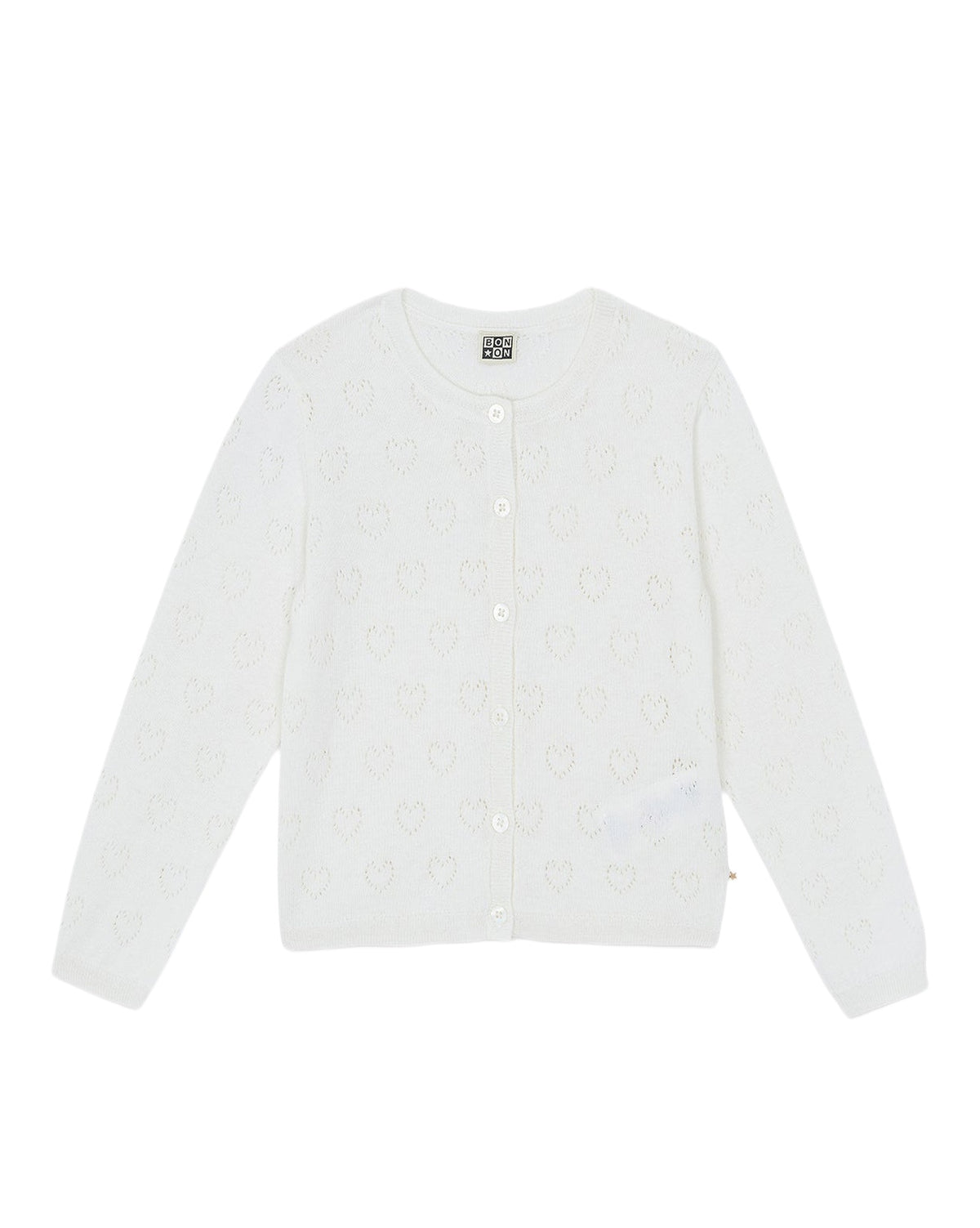 Lilou Coeur cotton cardigan - Ecru Bonton