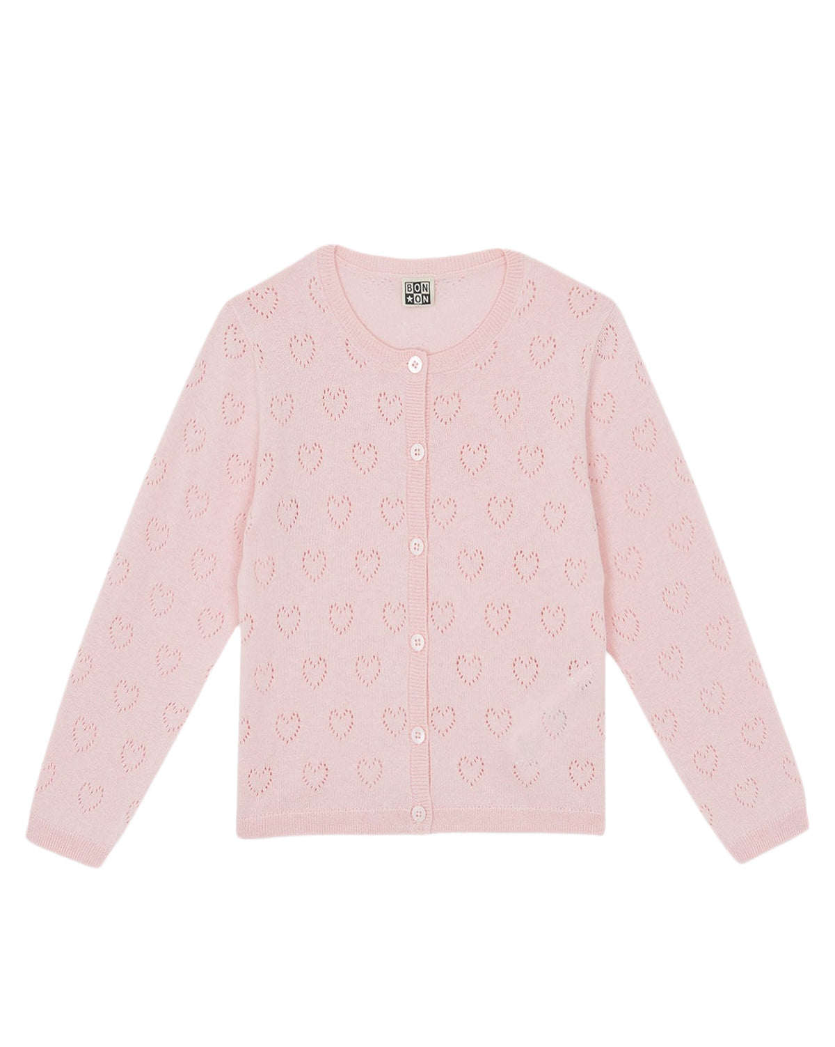 Cardigan Lilou Coeur en coton - Rose Blossom