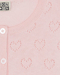 Cardigan Lilou Coeur en coton - Rose Blossom