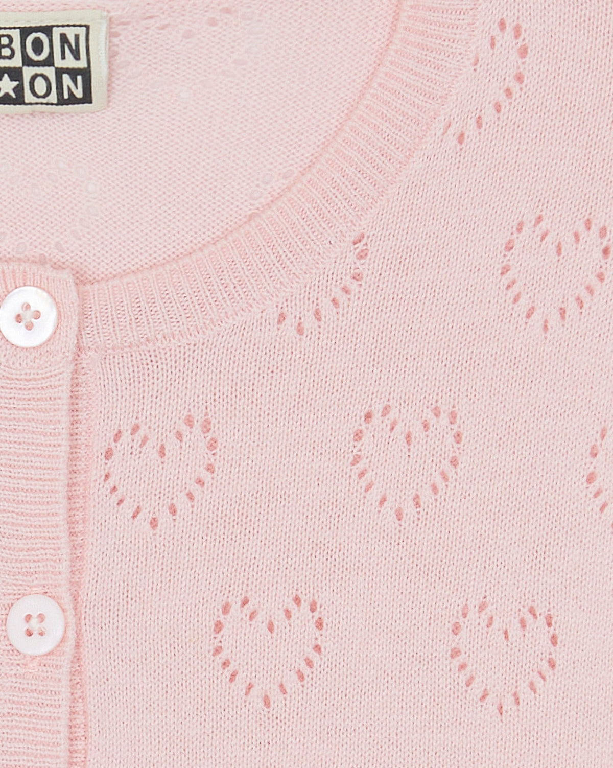 Cardigan Lilou Coeur en coton - Rose Blossom