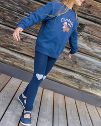 Mippy cotton leggings - Raw Blue