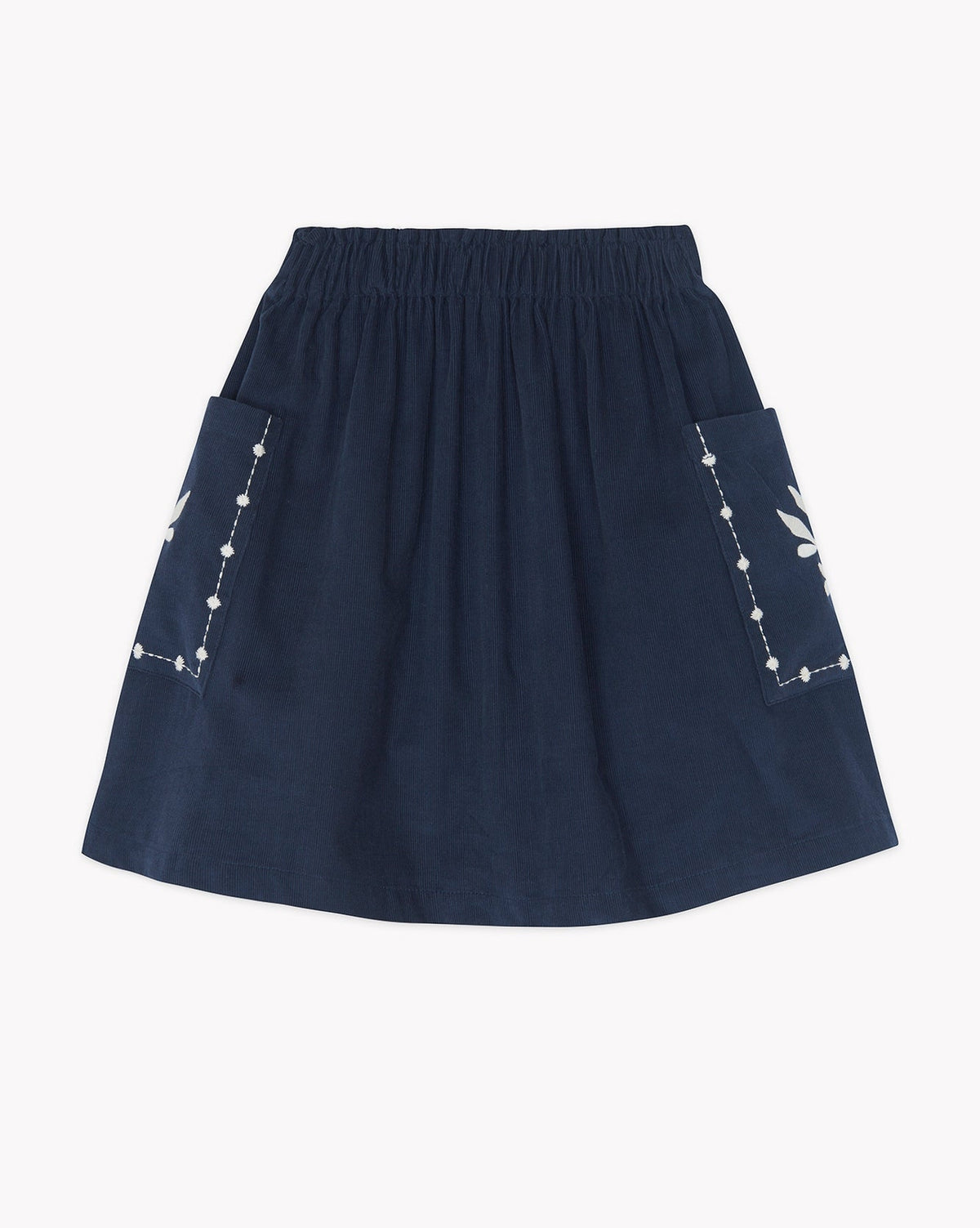 Jupe Ruche en coton - Bleu Brut
