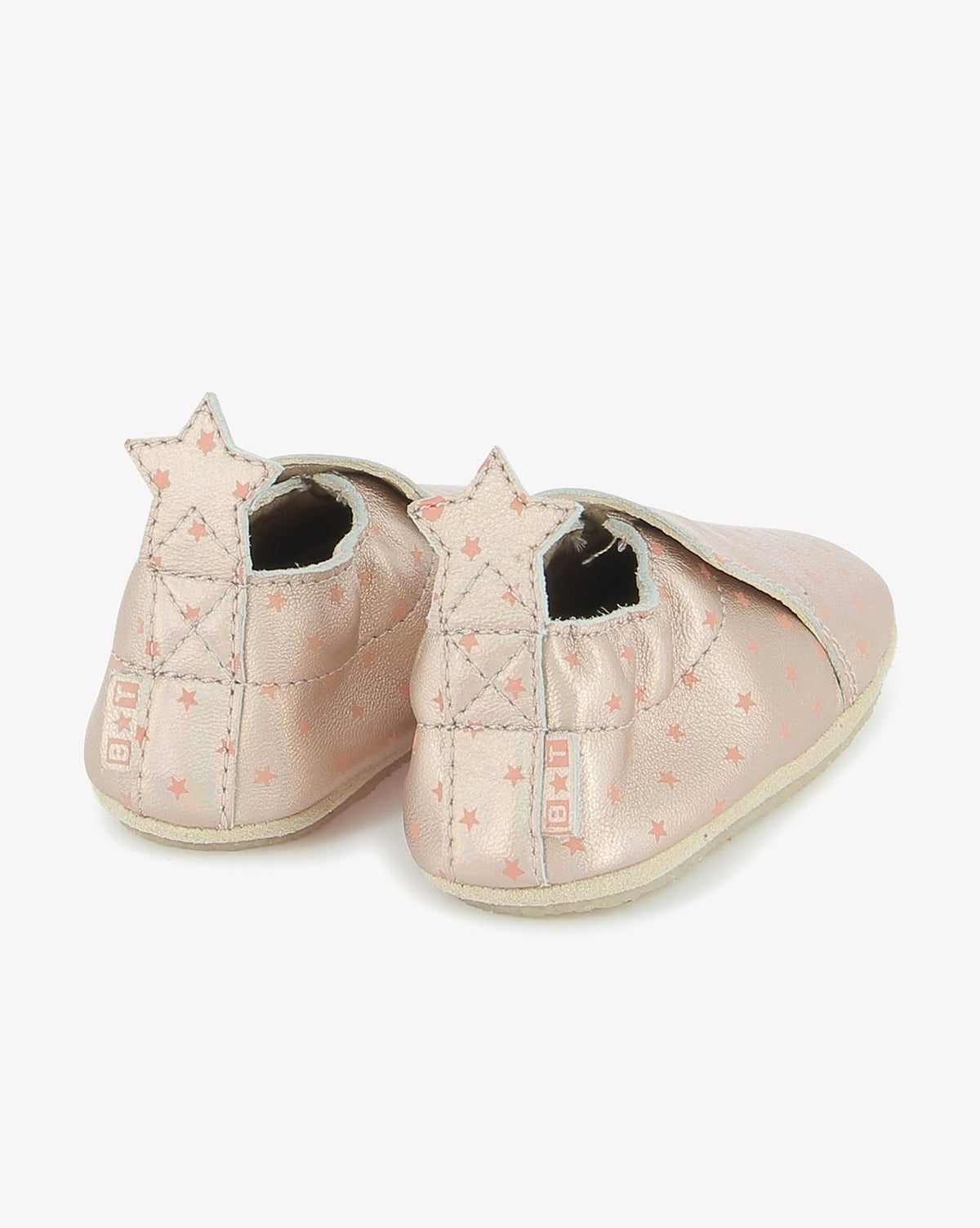 Chaussons Doudou Star en cuir - Rose