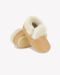 Doudou Lined Leather Slippers - Brown