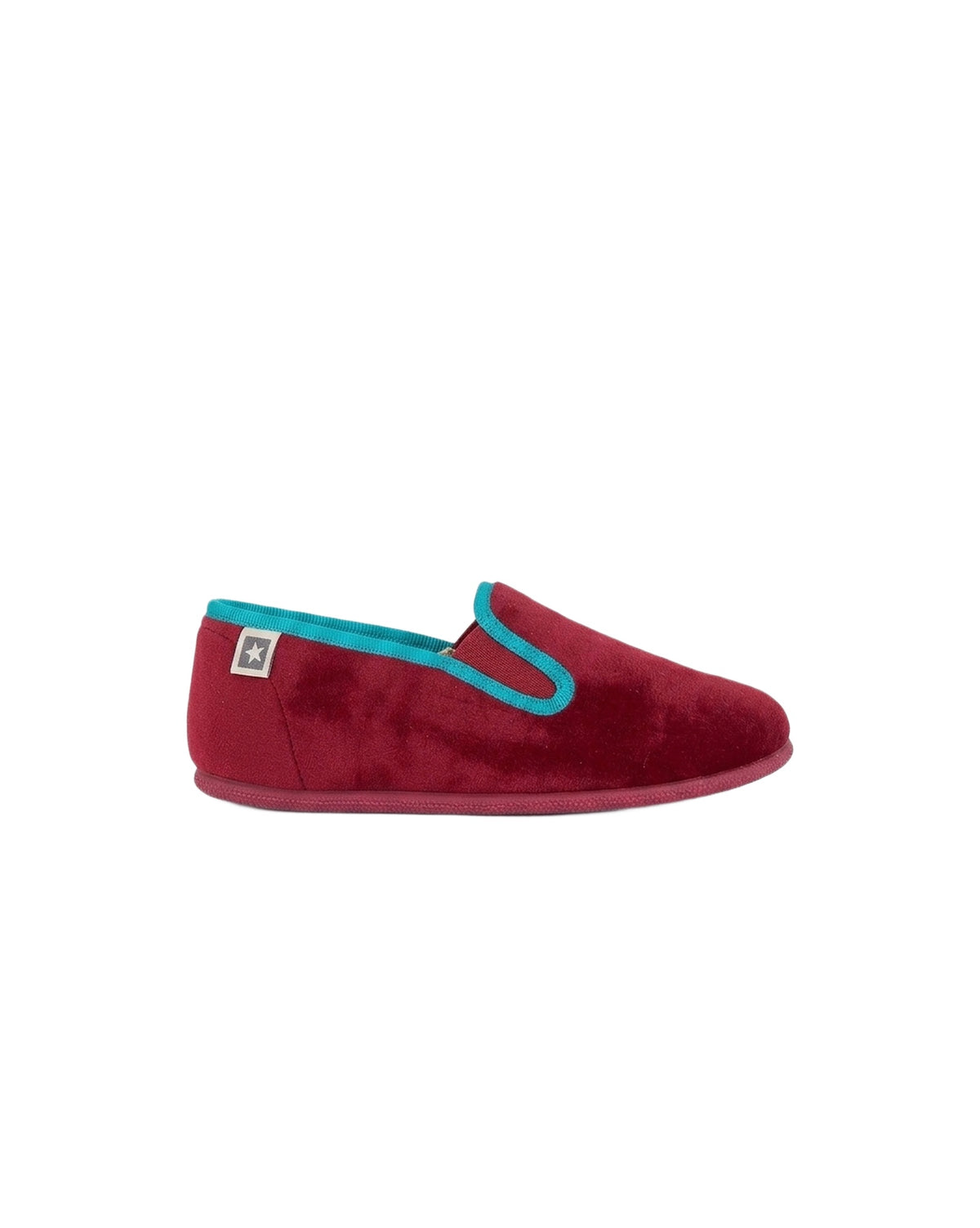 Chaussons John velours - Rouge Foncé