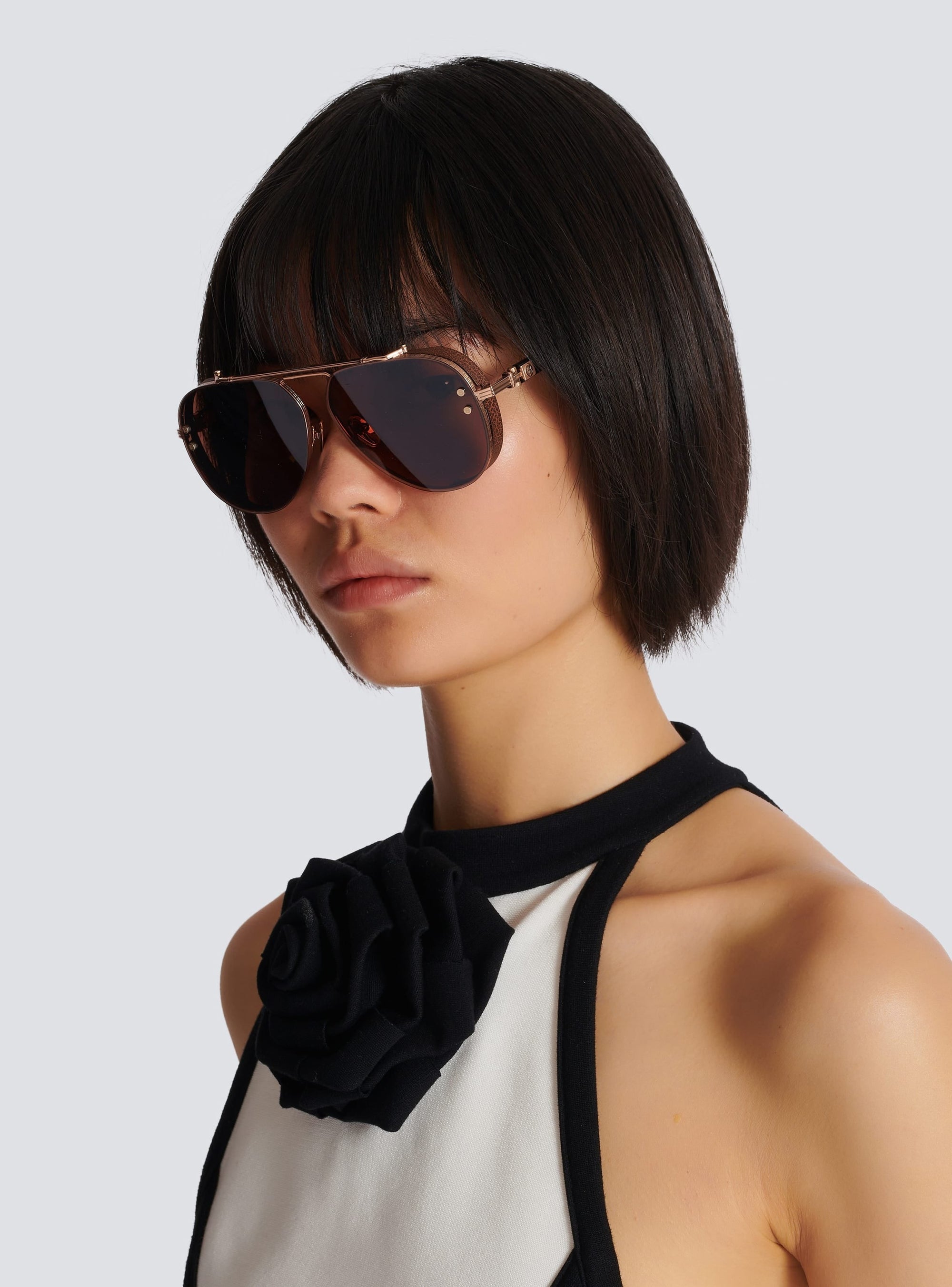 Gold Matte Gold Bone CAPITAINE Lunettes de soleil