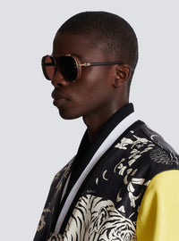Gold Matte Gold Bone CAPITAINE Lunettes de soleil