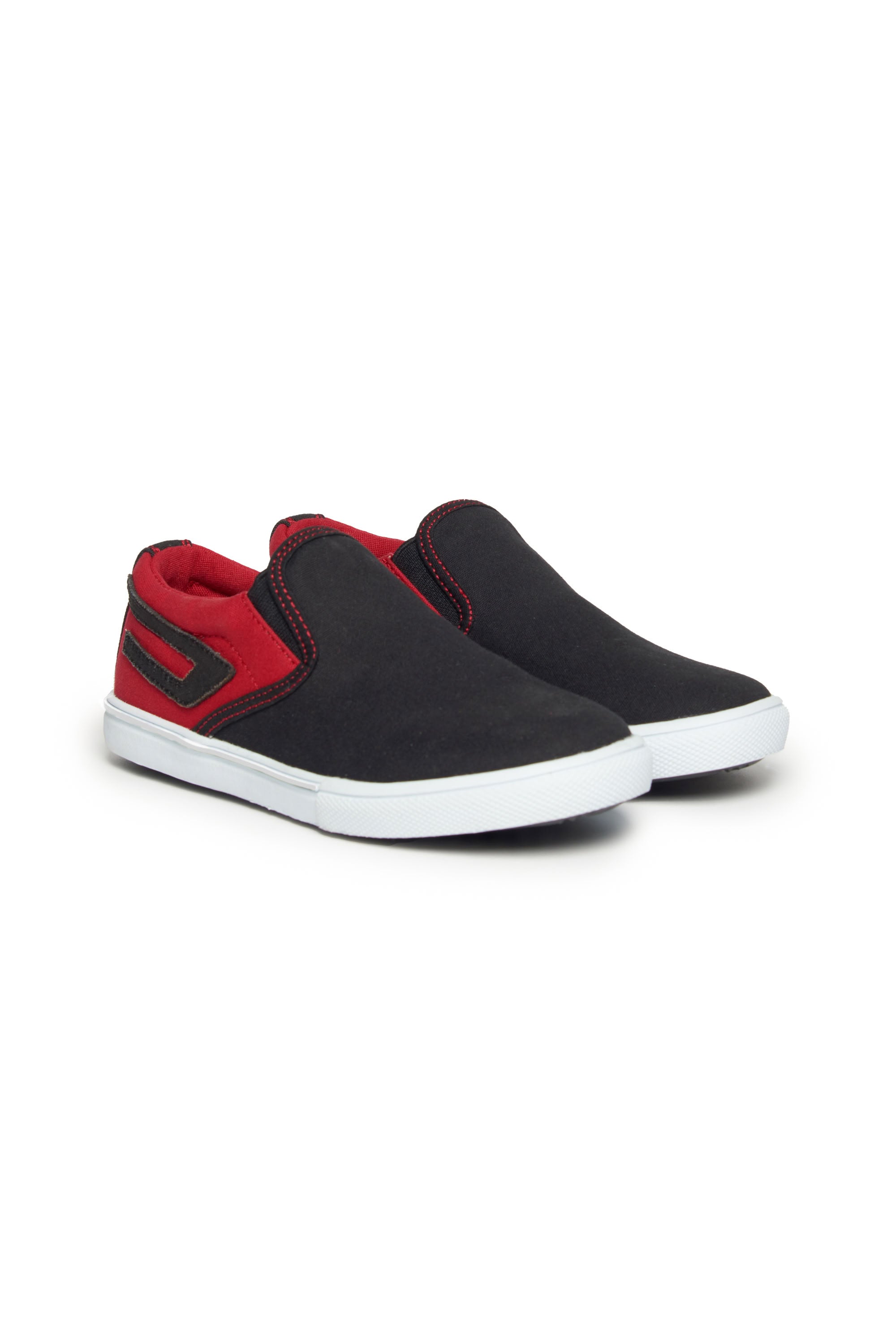 Low trainers with elastic - Black & Ribbon Red