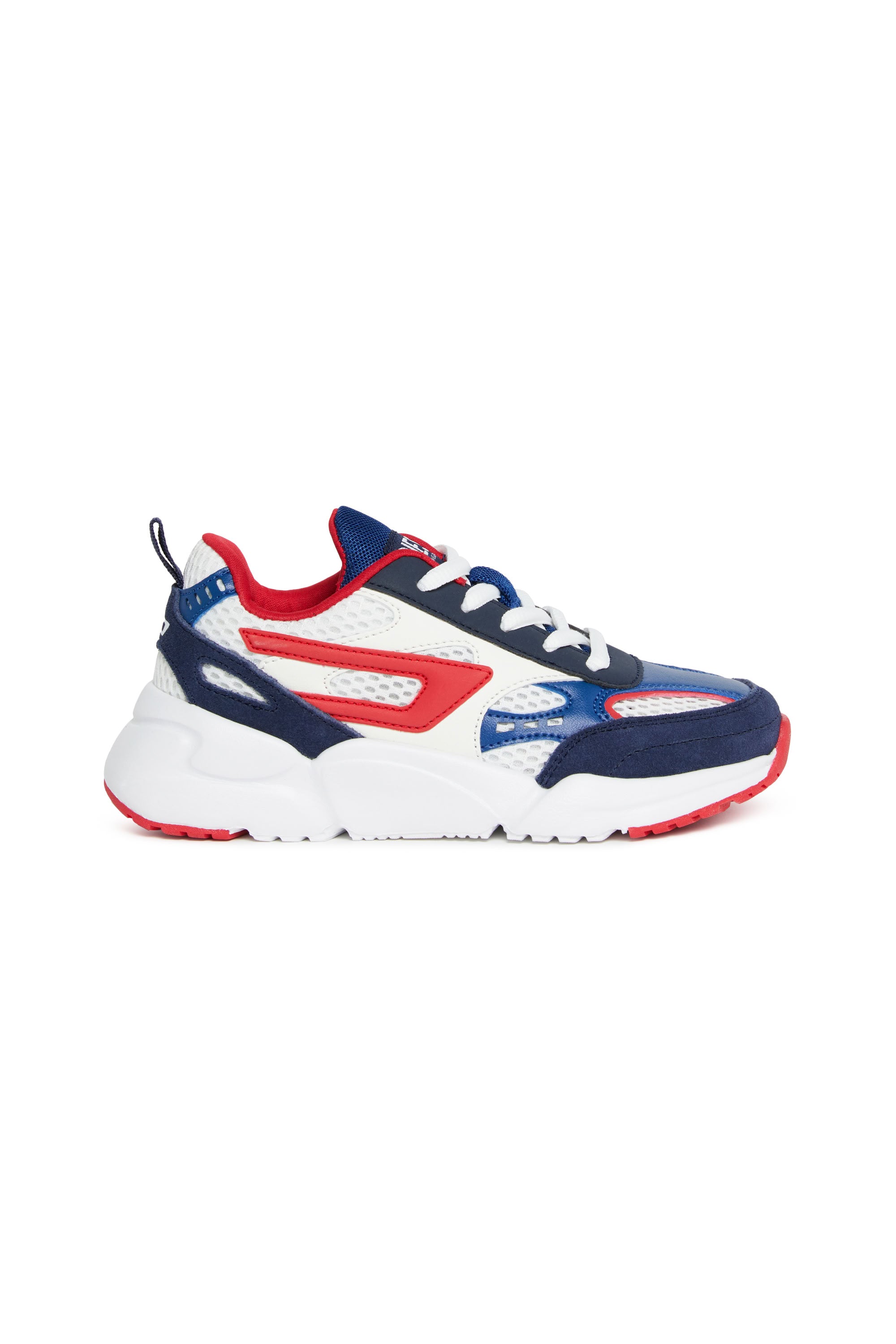 Low lace-up trainers - White & Blue & Red