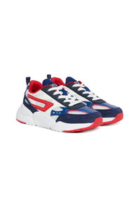 Low lace-up trainers - White & Blue & Red