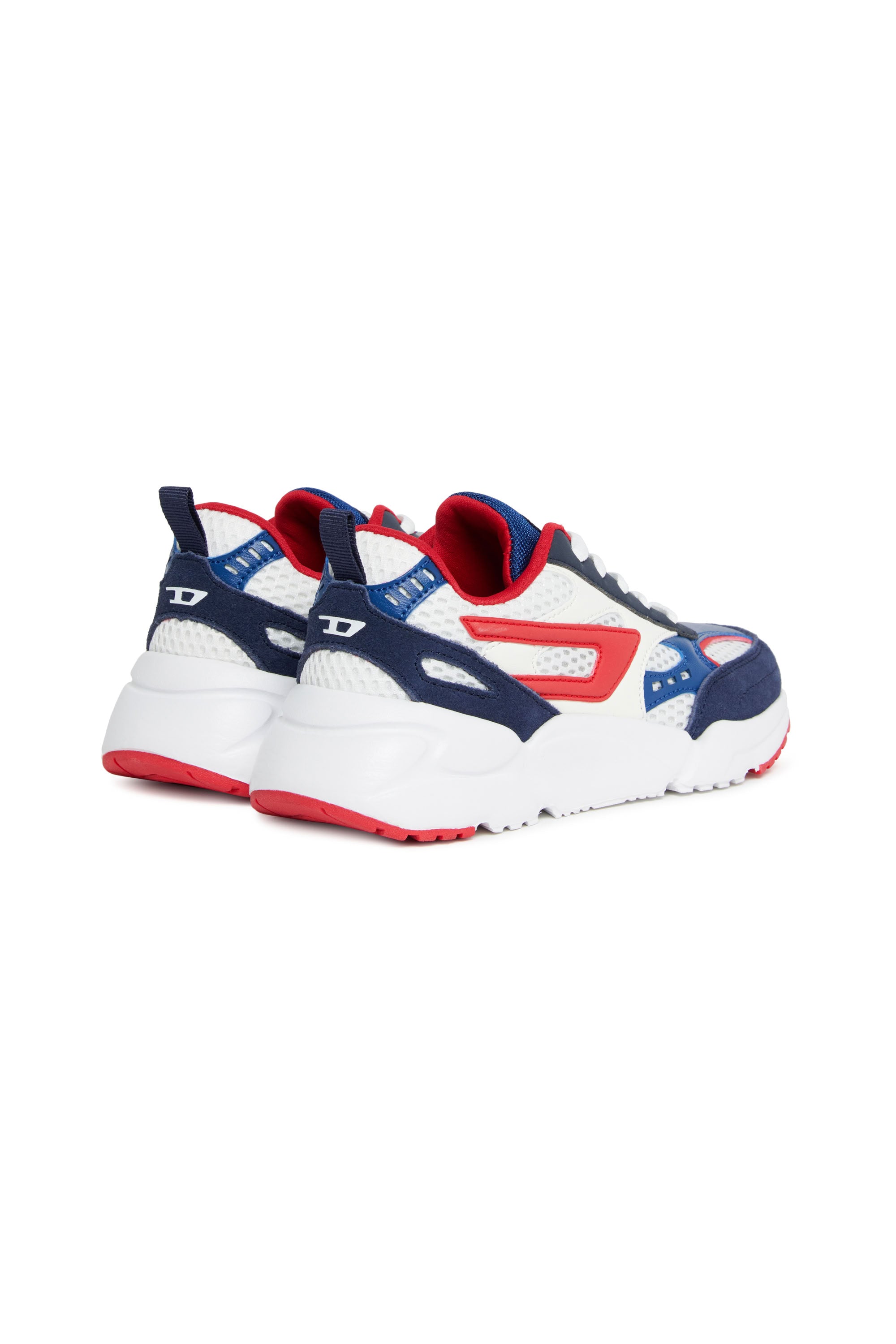 Low lace-up trainers - White & Blue & Red