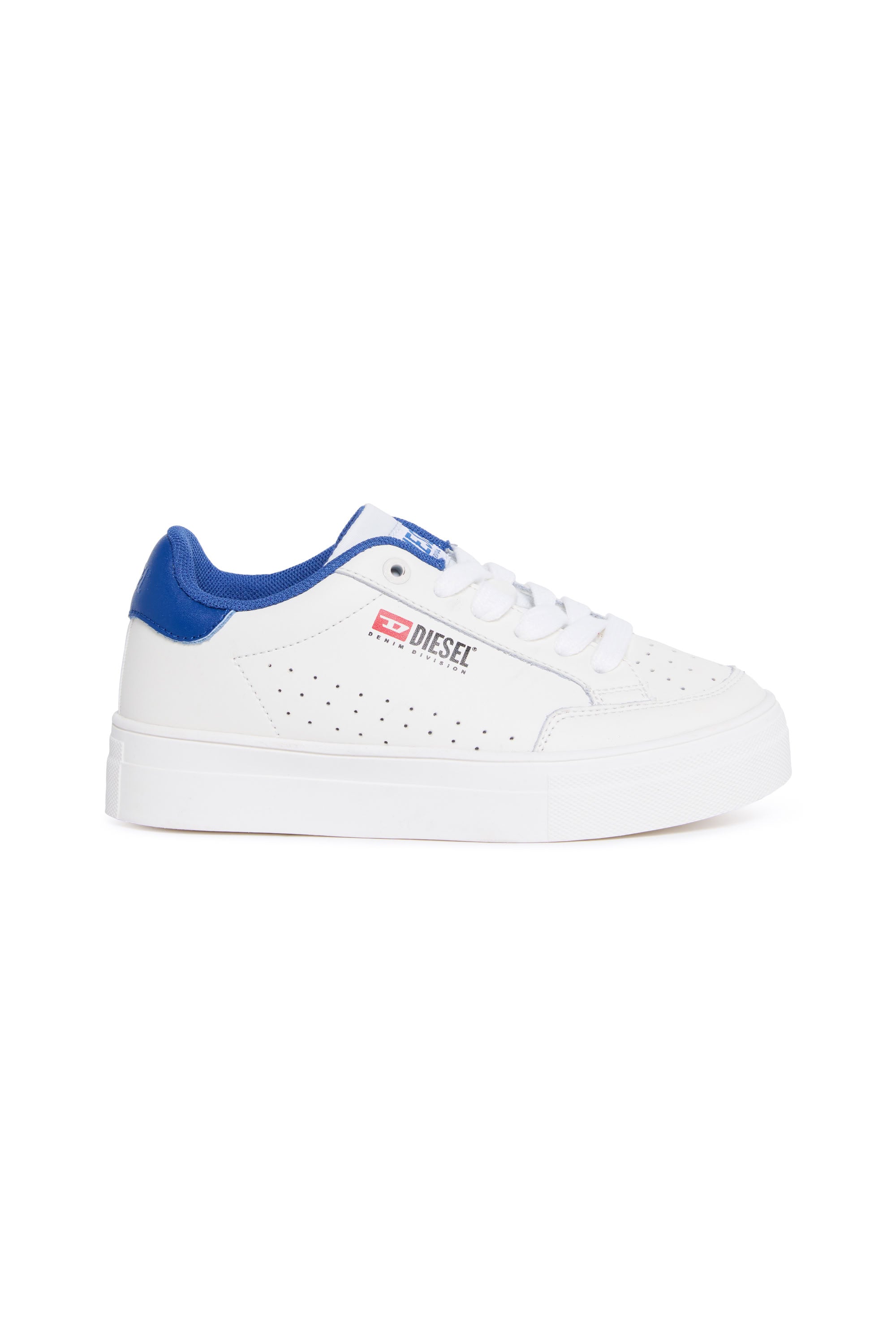 Baskets basses en cuir - White & Bijou Blue