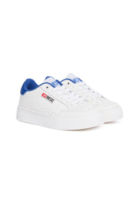 Baskets basses en cuir - White & Bijou Blue
