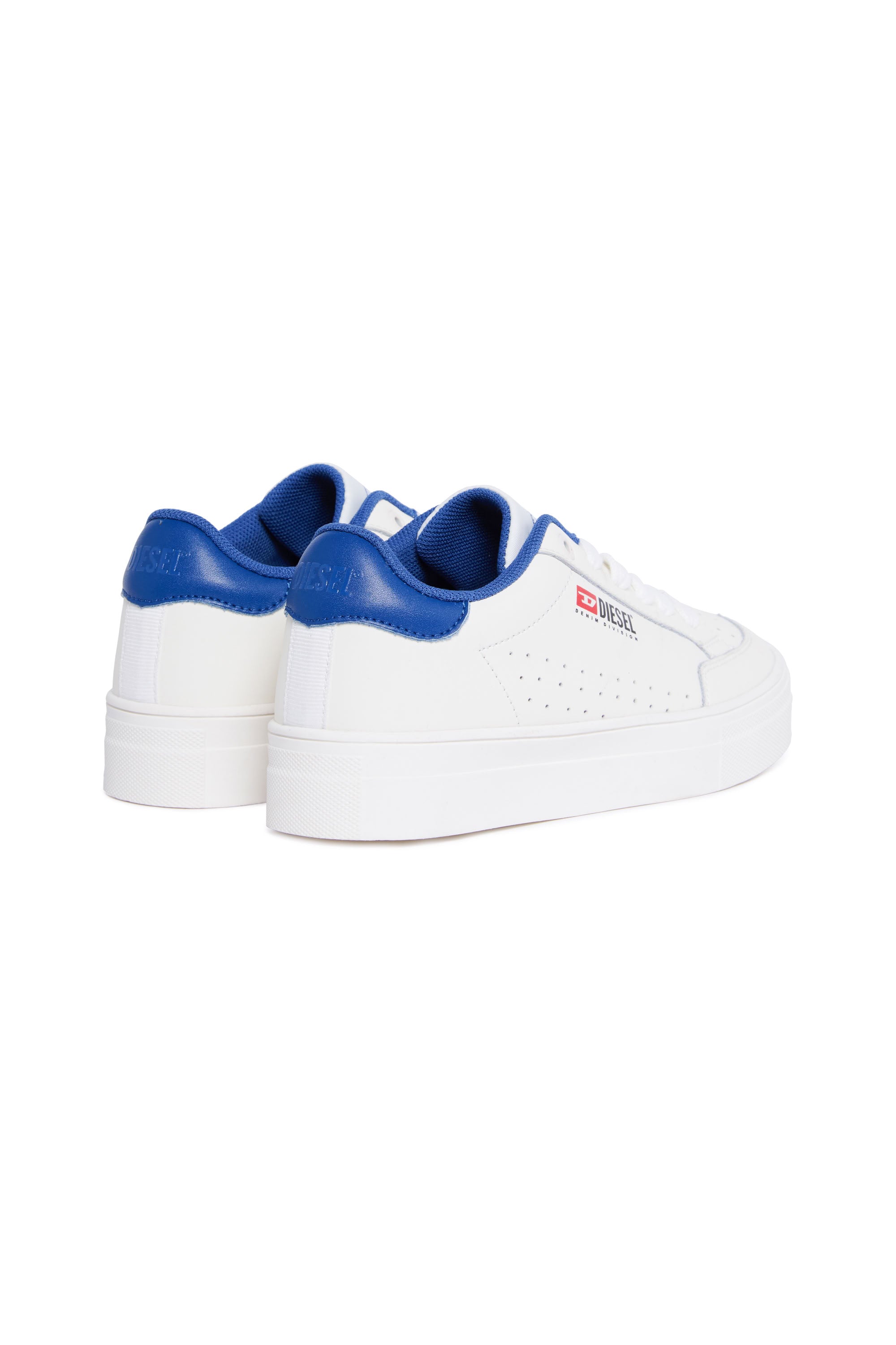 Baskets basses en cuir - White & Bijou Blue