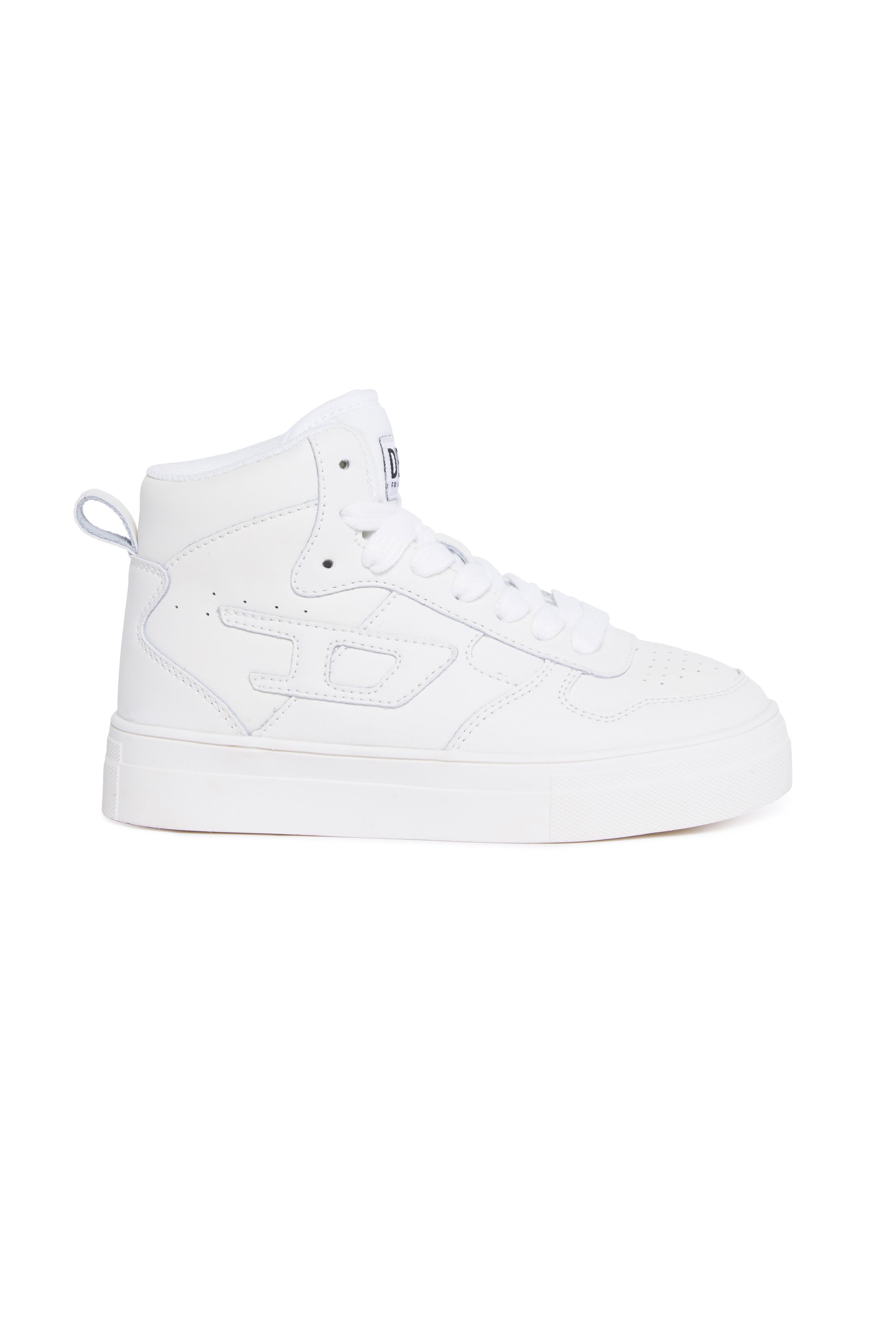 Leather high-top trainers - White
