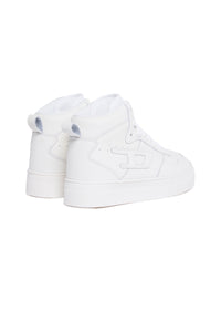Leather high-top trainers - White