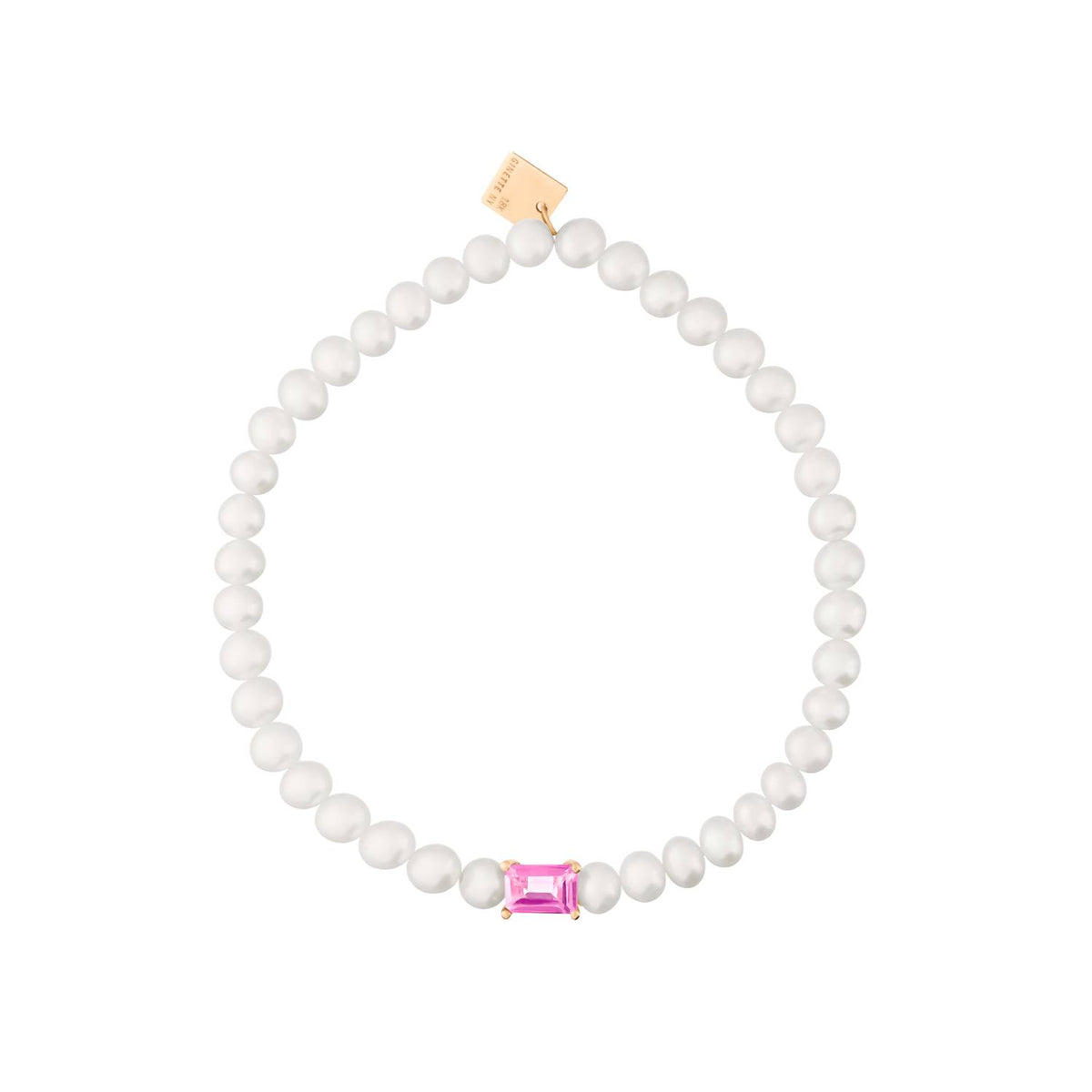 mini cocktail pearl and pink topaz bracelet