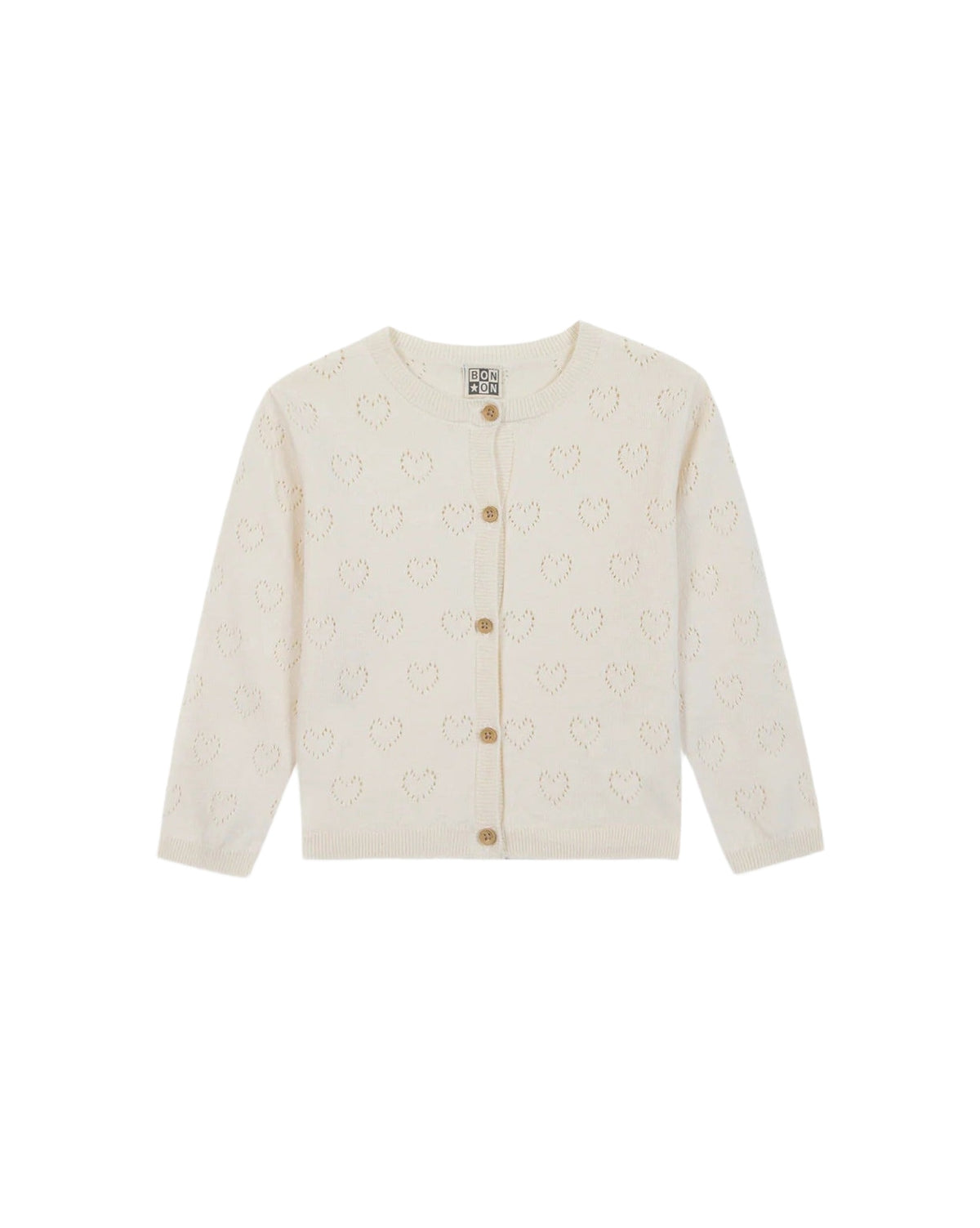 Cardigan Curs en coton - Creme Bonton