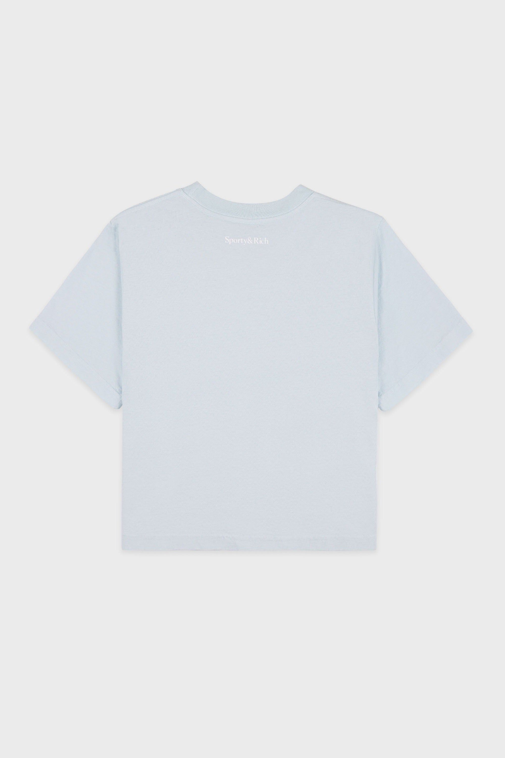 Be Nice Cropped T-Shirt - Baby Blue & White