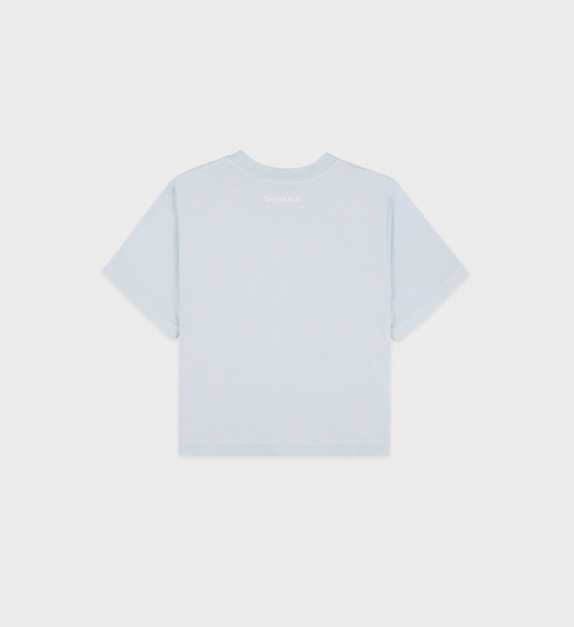 Be Nice Cropped T-Shirt - Baby Blue & White