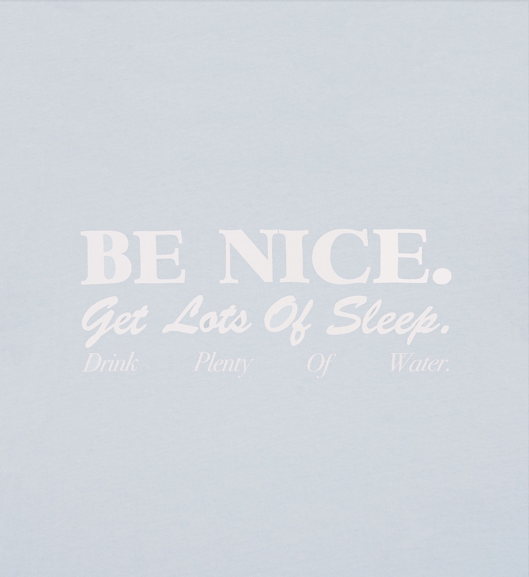 Be Nice Cropped T-Shirt - Baby Blue & White