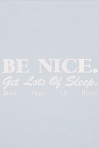 Be Nice Cropped T-Shirt - Baby Blue & White