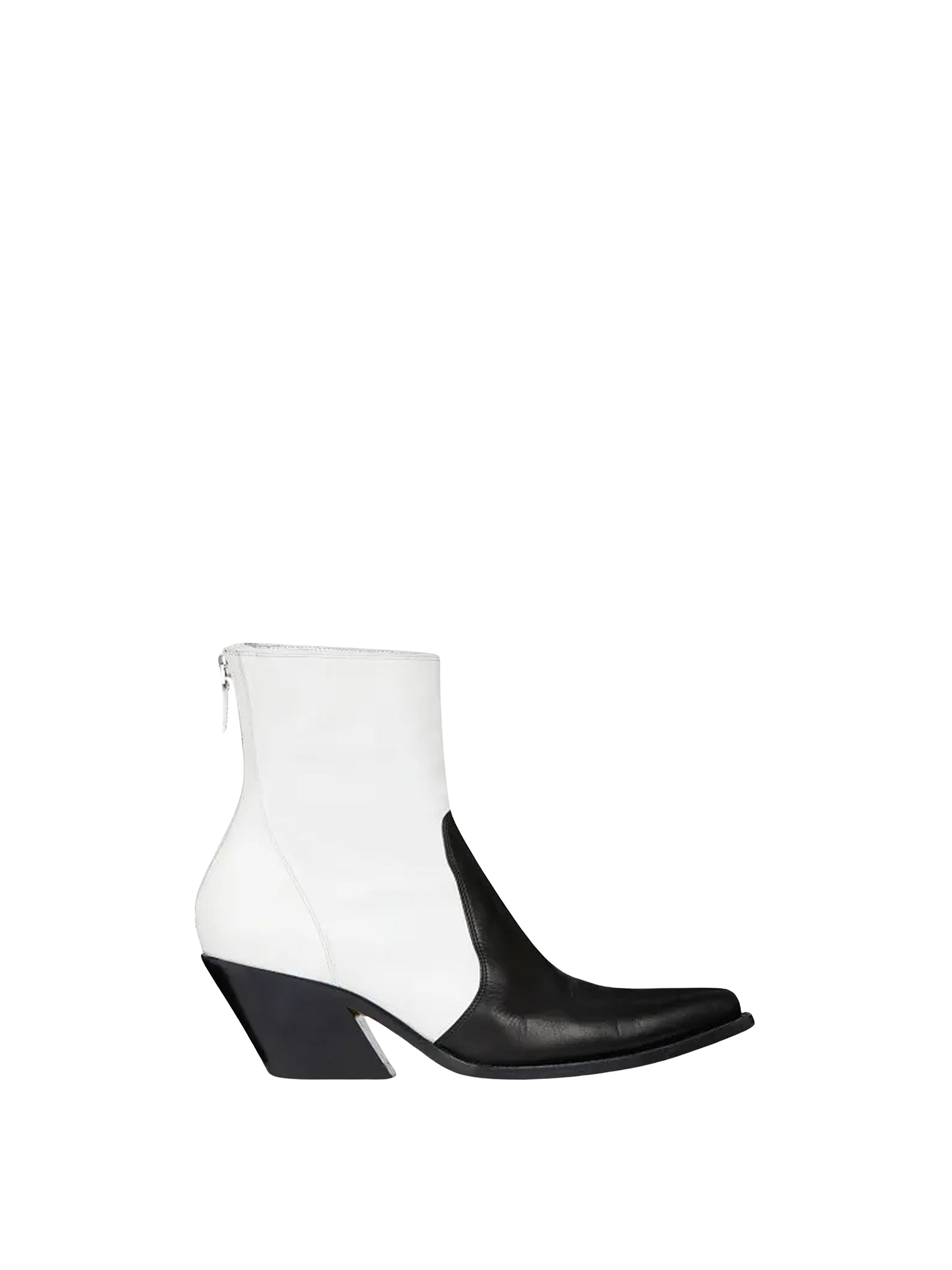 Bottines Cowboy 60 en cuir - Blanc & Noir