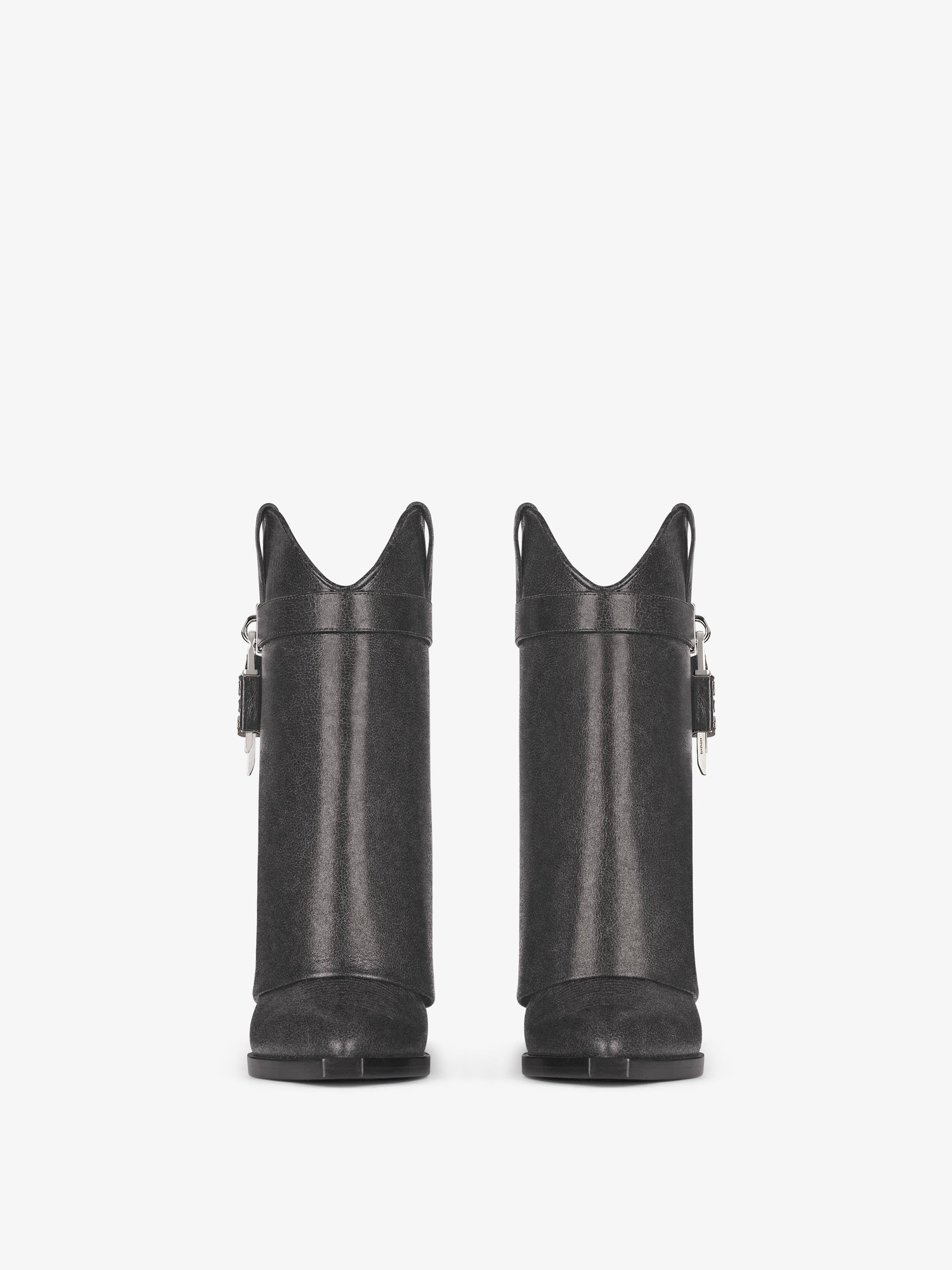 Bottines Shark Lock Cowboy 60 en cuir vieilli - Black