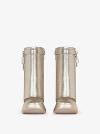 Shark Lock Biker 85 leather ankle boots - Dusty Golden