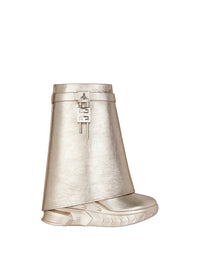 Shark Lock Biker 85 leather ankle boots - Dusty Golden
