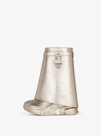 Shark Lock Biker 85 leather ankle boots - Dusty Golden