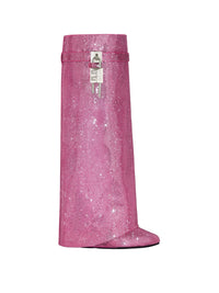 Bottes Shark Lock 90 avec strass - Neon Pink
