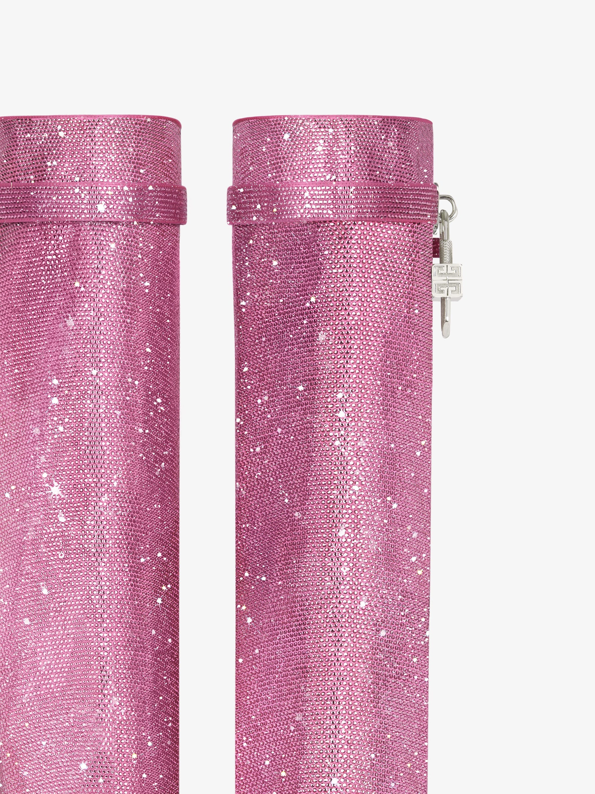 Bottes Shark Lock 90 avec strass - Neon Pink