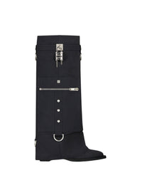 Shark Lock Cowboy Boots with pocket and buckles 60 – Black