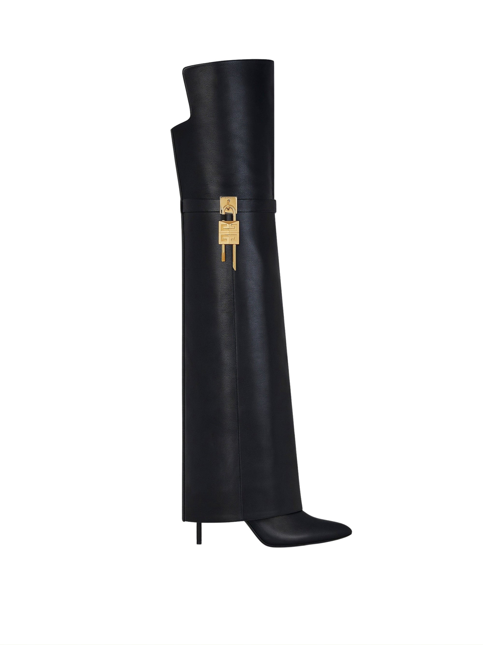 SHARK LOCK STILETTO HIGH BOOTS